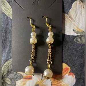 Faux Pearl Dangle Earrings